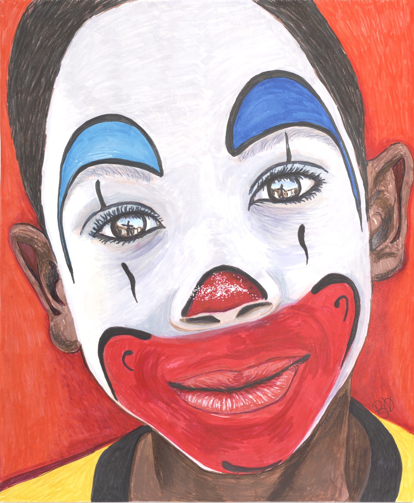Original Mixed Media Masked Joy