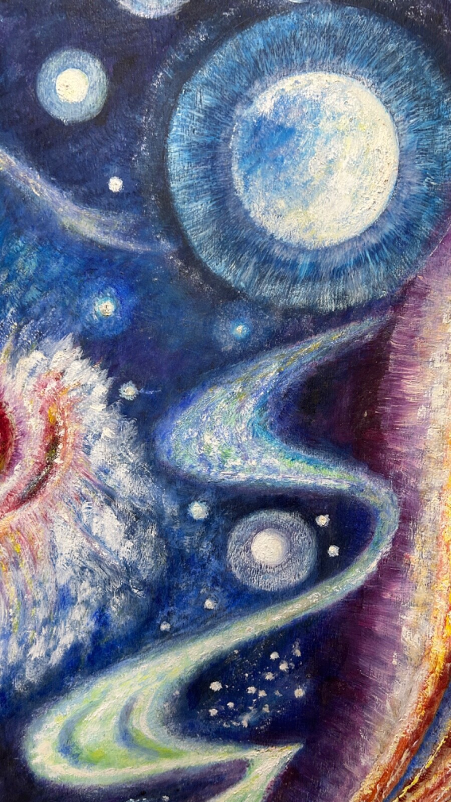 Beyond Andromeda, 1955 oil by Hugo Gnam. Fantastic Mystical Outer Space