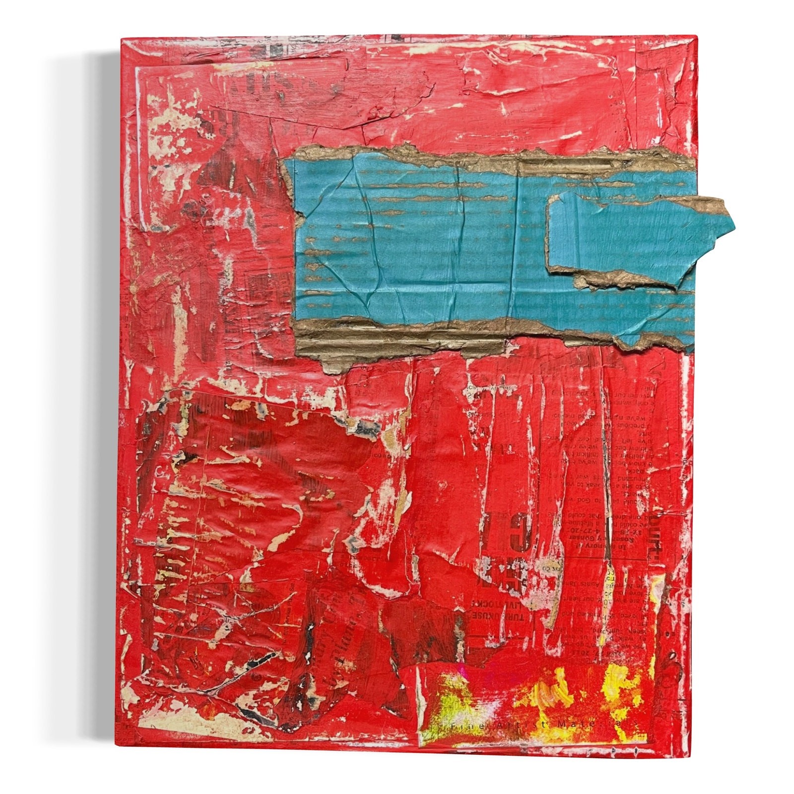 Original Mixed Media Modern Art Collage Painting on Canvas 11×14 «Passion»