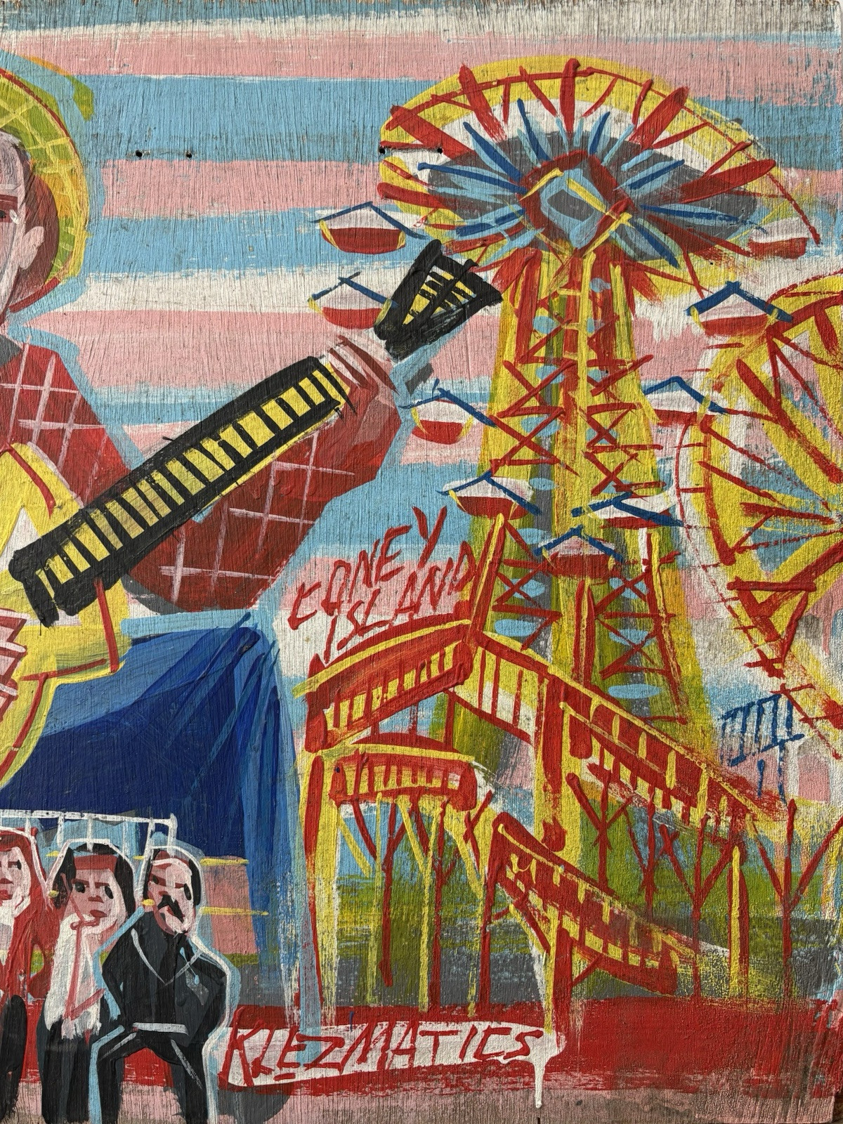 🔥 RARE Klezmatics WOODY GUTHRIE Folk Music Band Album Painting – Steve KEENE