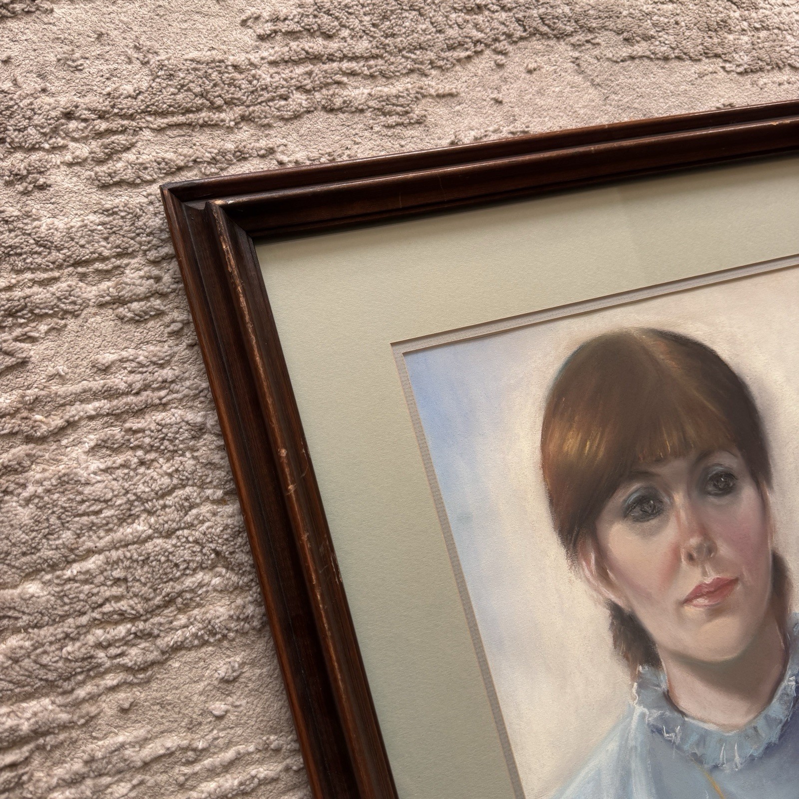 Vintage Nobuko F Bassett Portrait Pastel Painting Woman LC New Mexico Framed