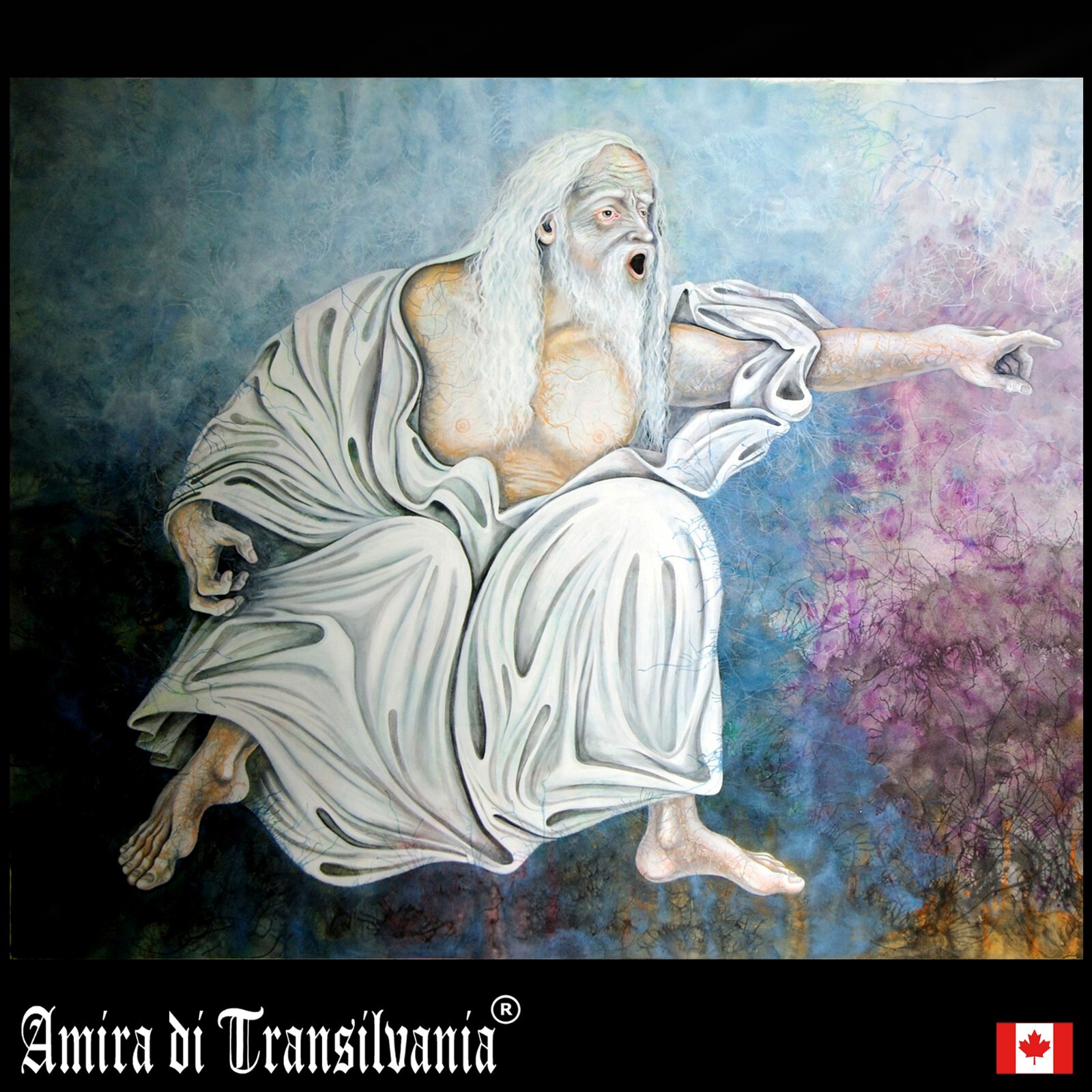 Art Painting Sacred Contemporary Artist Figurative Biblical Figures Adam Eve God