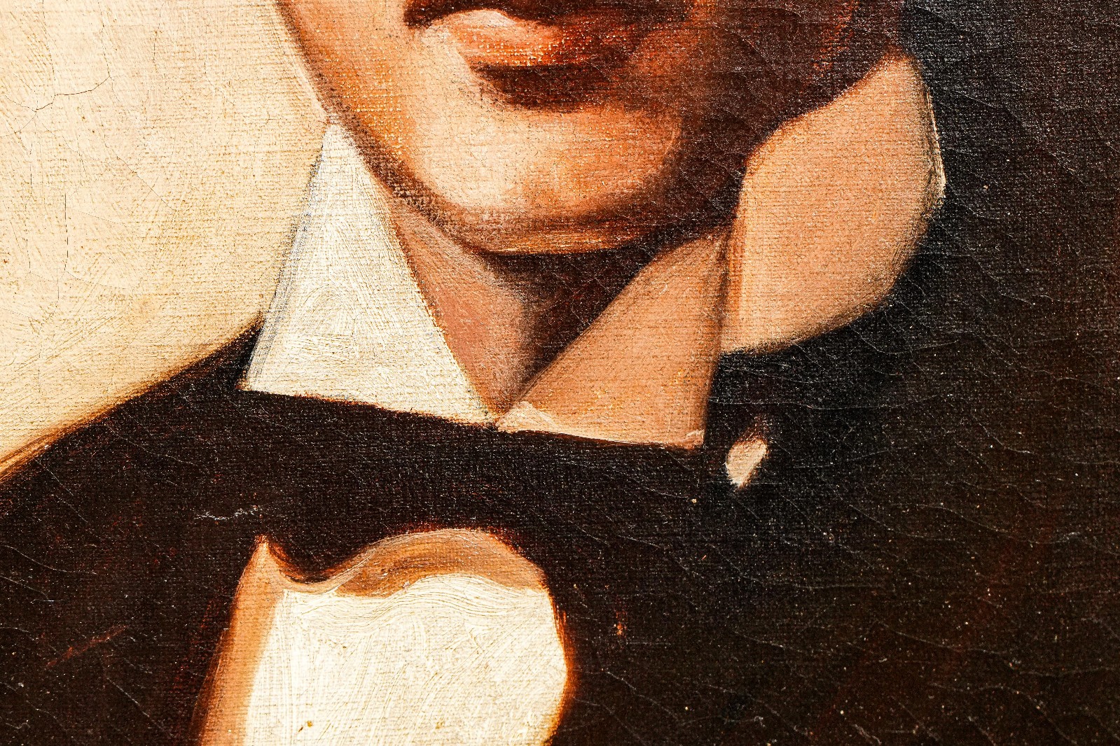 Formal Portrait Antique Framed Oil Painting Man in Tuxedo Fashion
