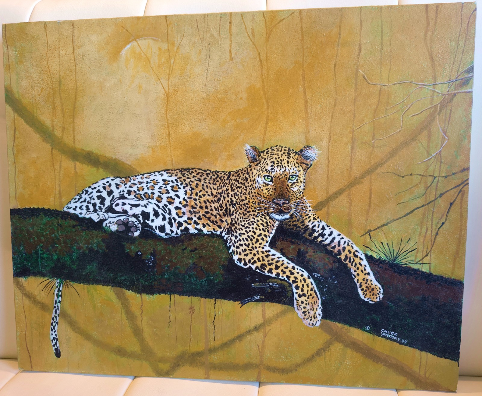 Original (one of a kind) CHUCK YANOSKY painting «Cheetah» 16″ x 20″ in. FREE S&H