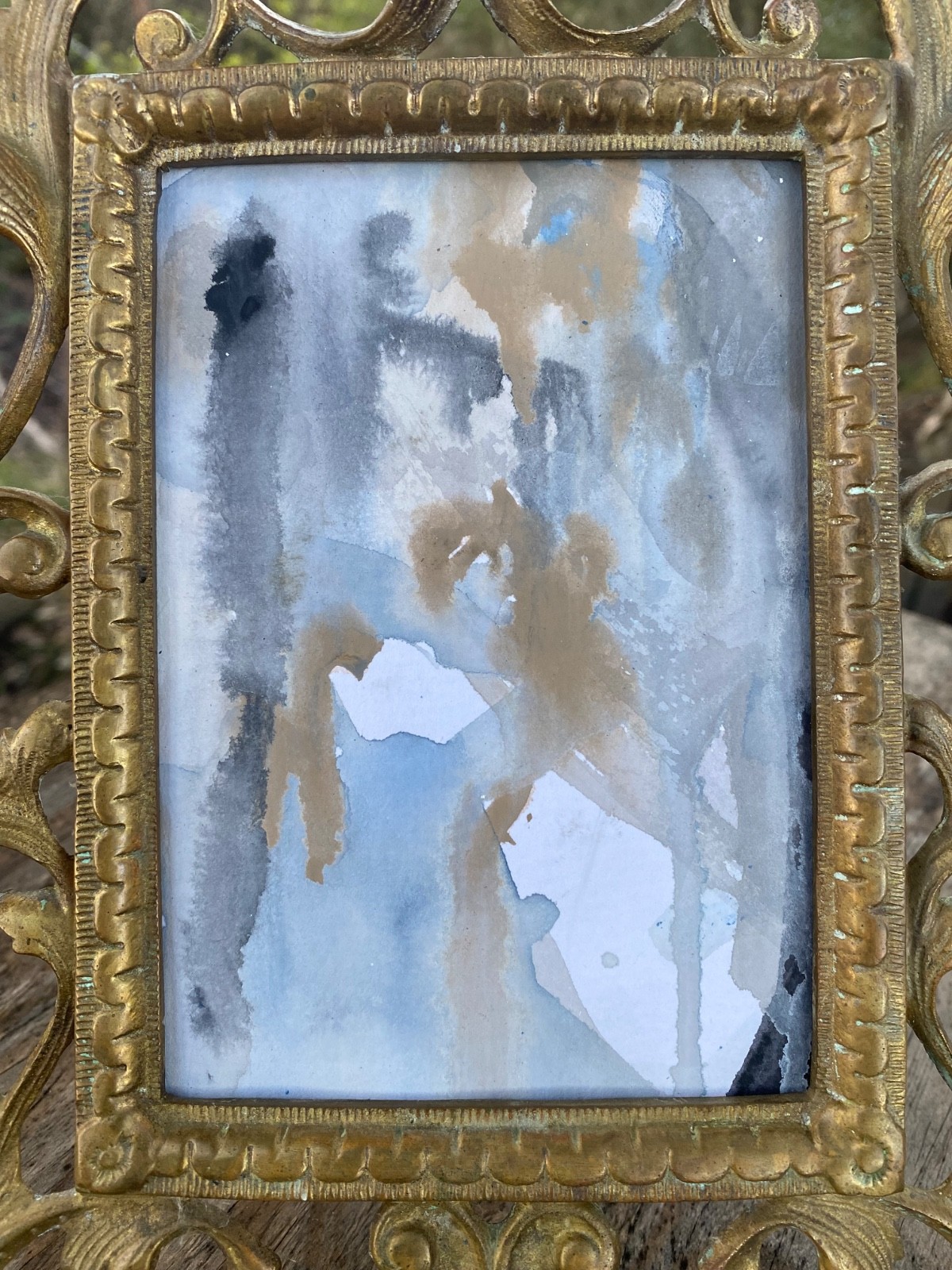 Virginia Metalcrafters Brass Frame + Abstract Painting