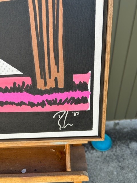 «Wasting My Life» Original Acrylic on Canvas Pop Art, Signed, Framed