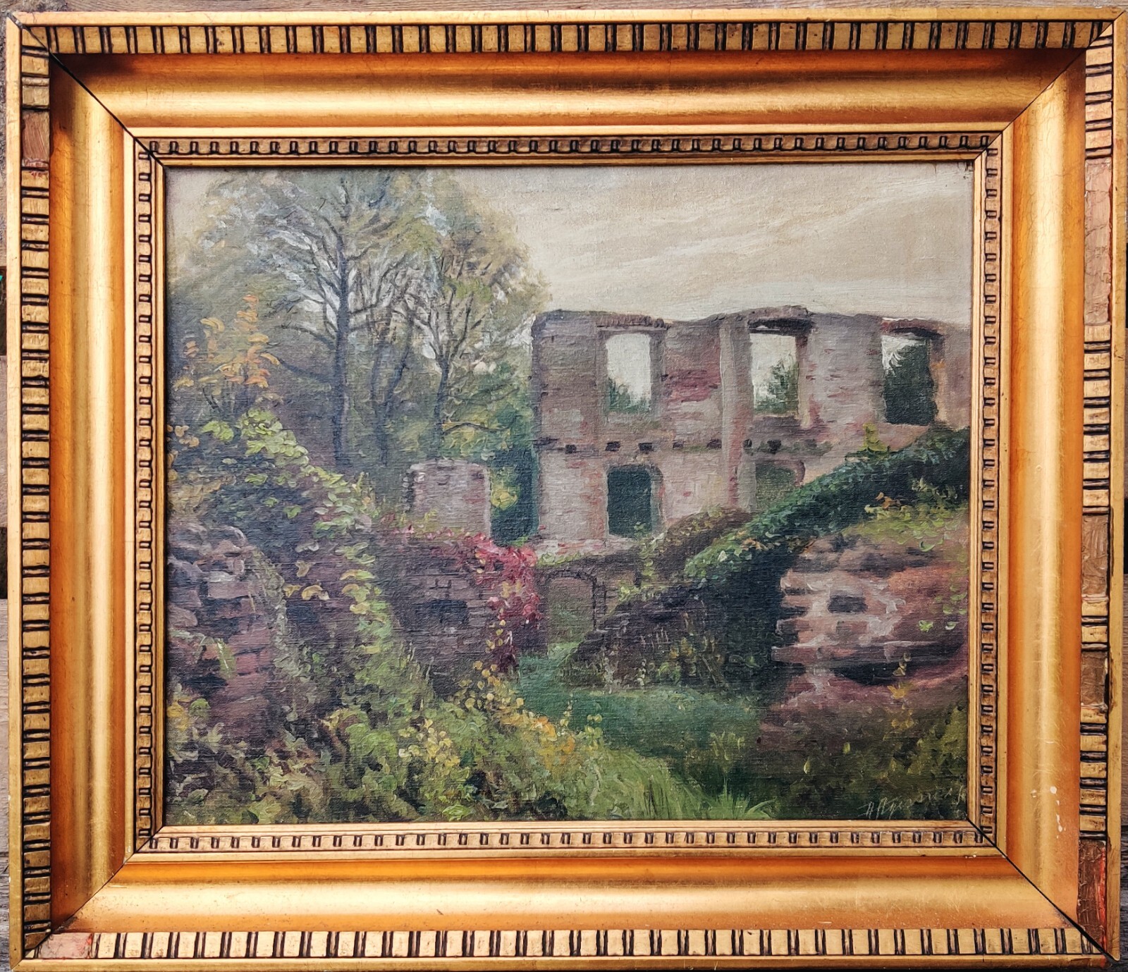 Hans Agersnap (1857-1925): RUINS, original oil painting