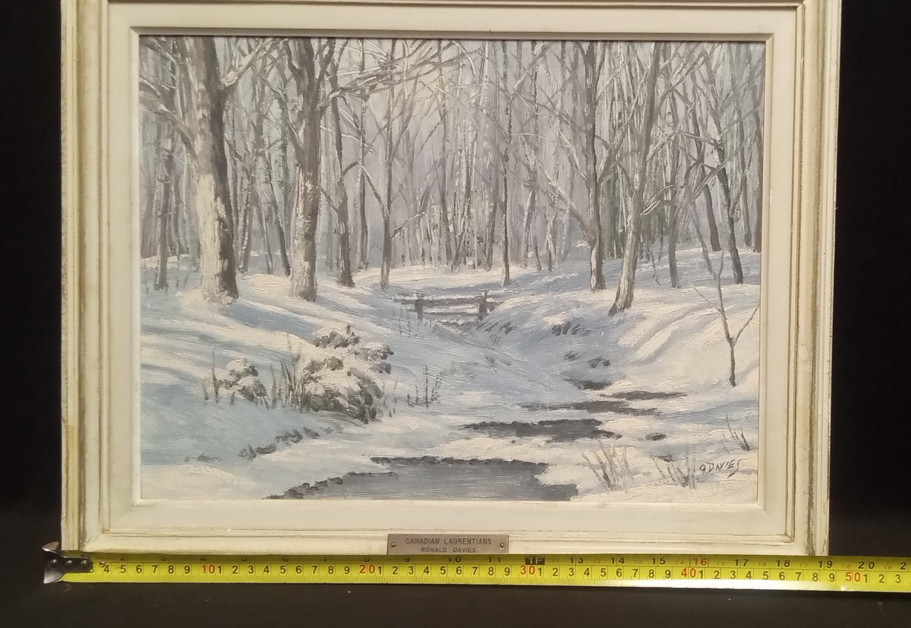 Ronald Davies Original Oil Painting Canadian Laurentians Landscape Board Art