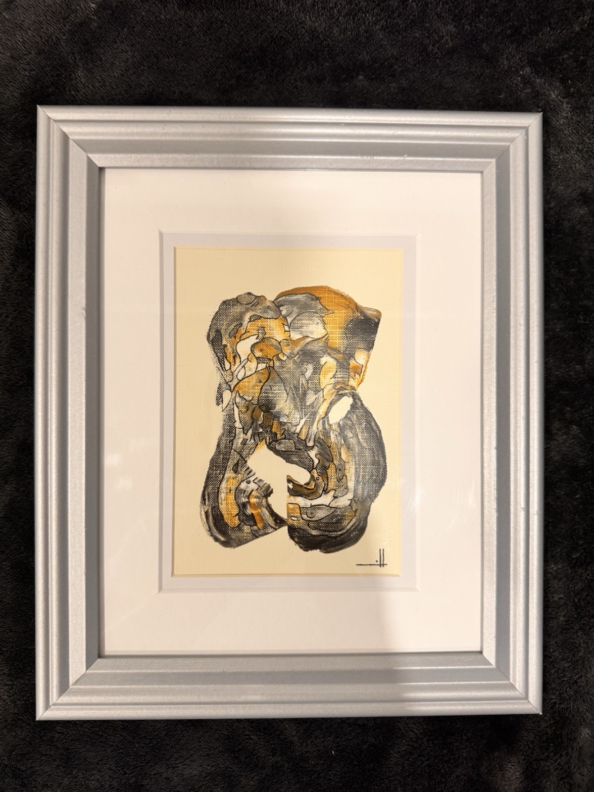 Abstract Original “Golden Resonance” | Framed | Artist Signed