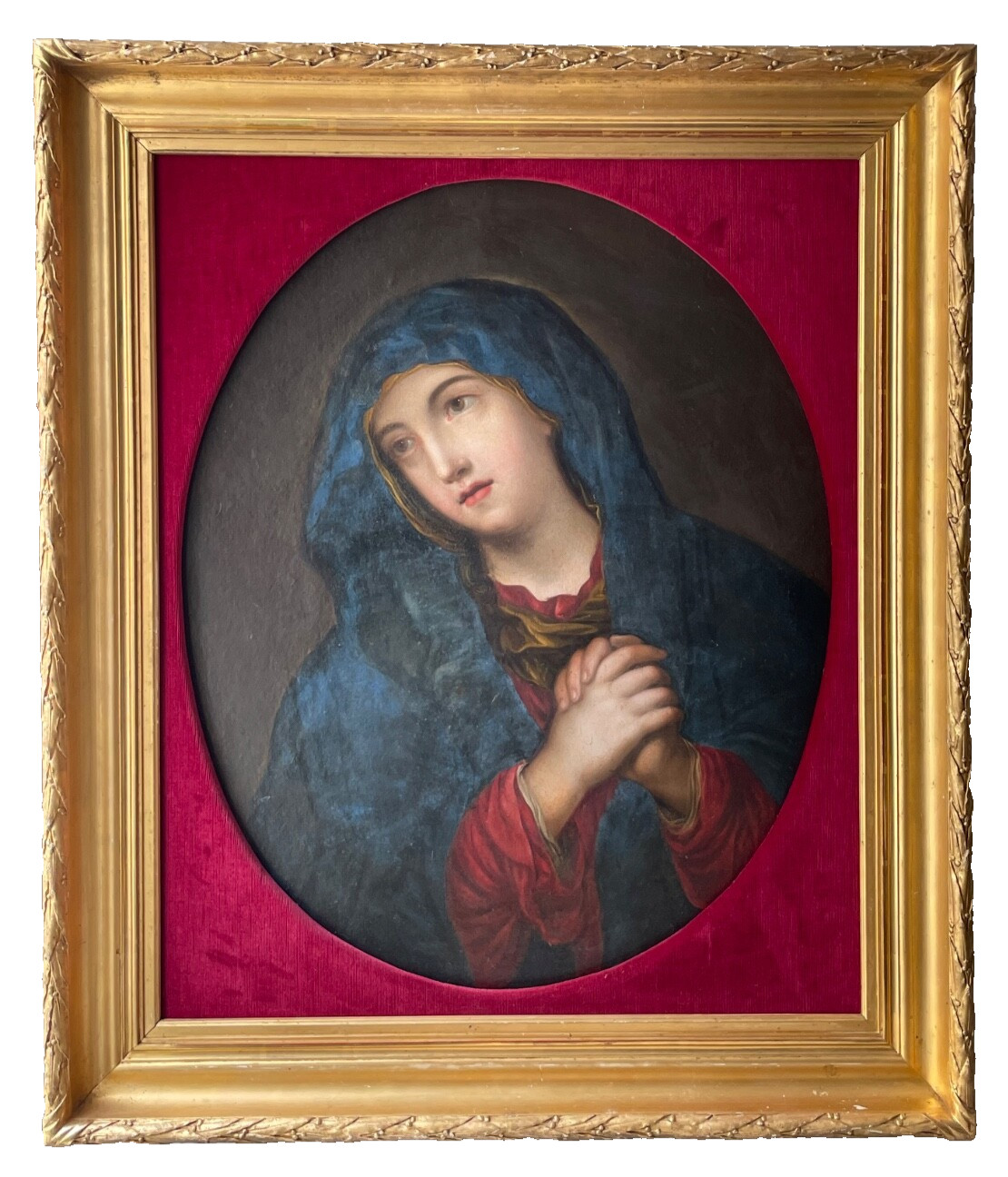 Virgin Mary in Prayer – Large Antique Old Master Oil 1820’s – SASSOFERRATO