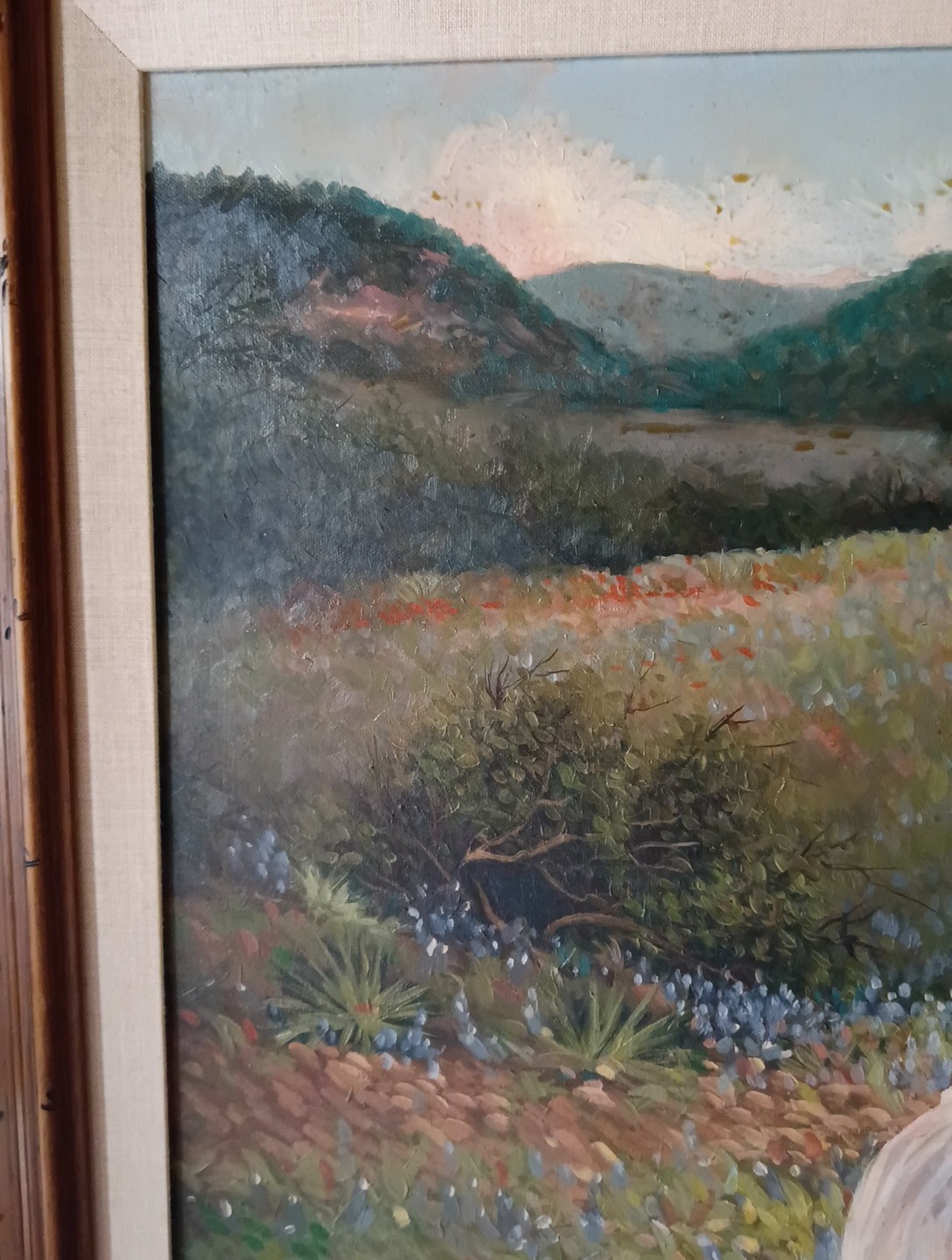 Bruce Greene Large Original Painting On Canvas With Wood Frame 1984 27.5×21.5