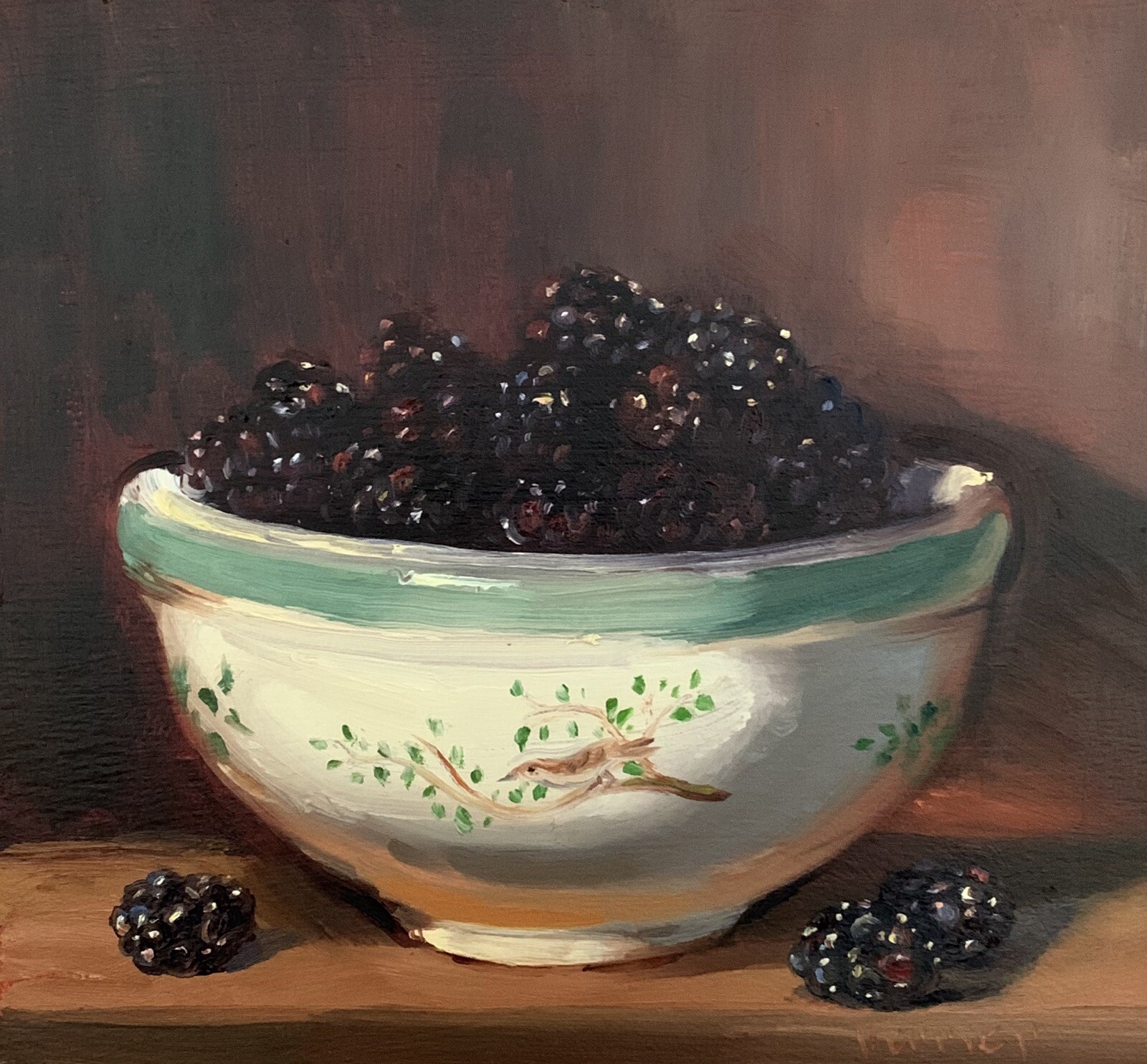 “Blackberries” NOAH VERRIER Still life painting, Oil painting, Signed art print