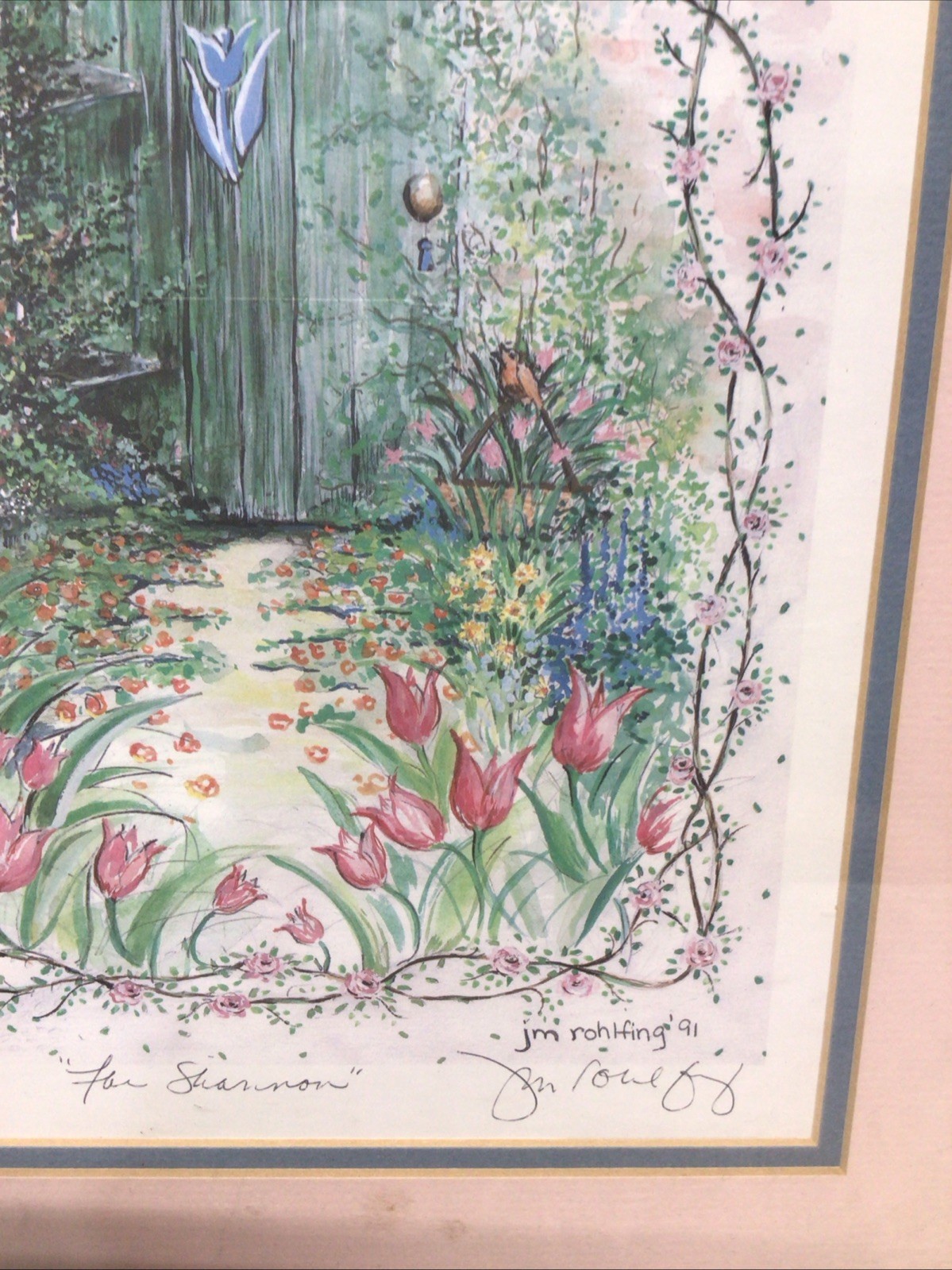Original Enter The Secret Garden Watercolor Signed 1991