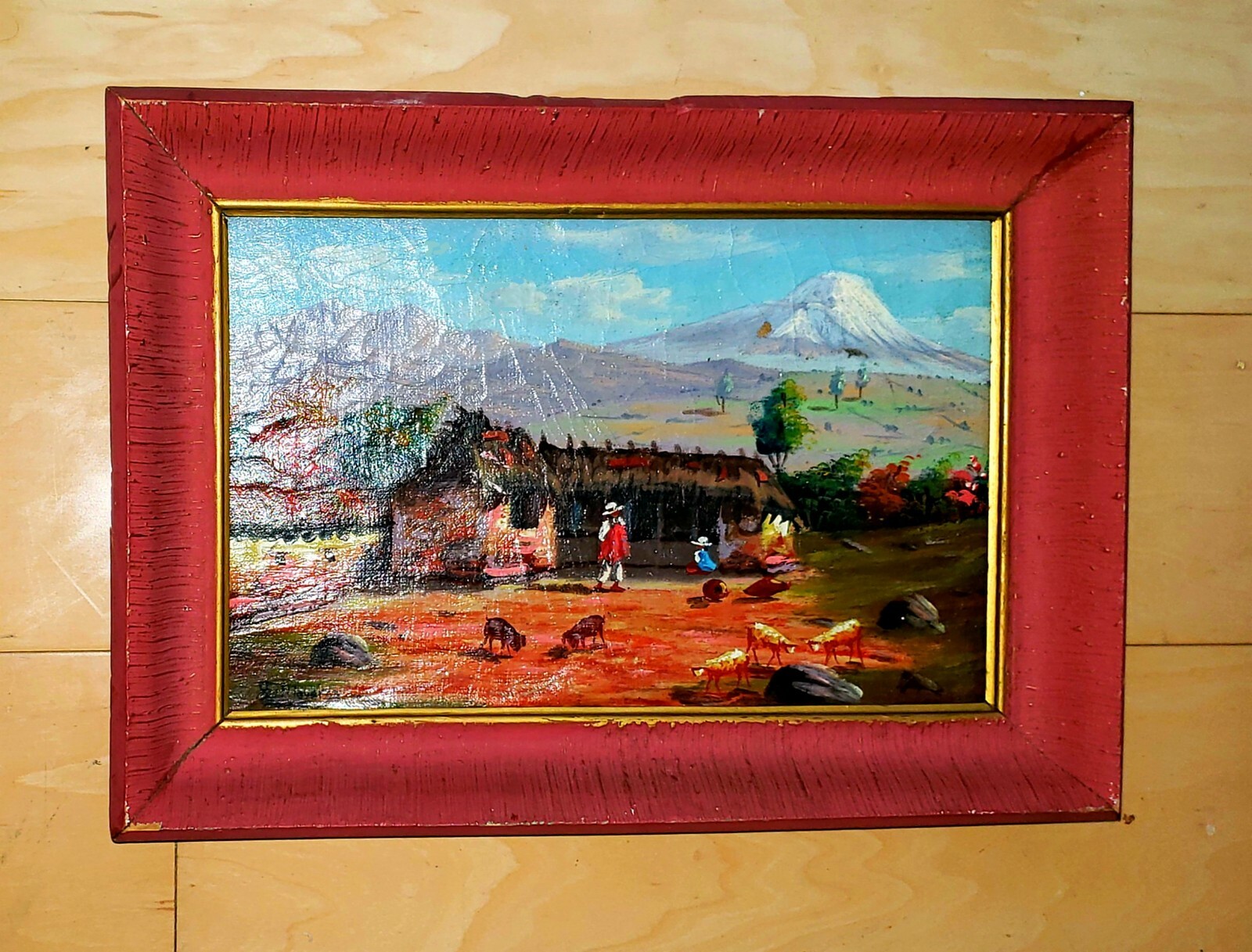 GUILLERMO GÓMEZ MAYORGA OIL ON BOARD PAINTING