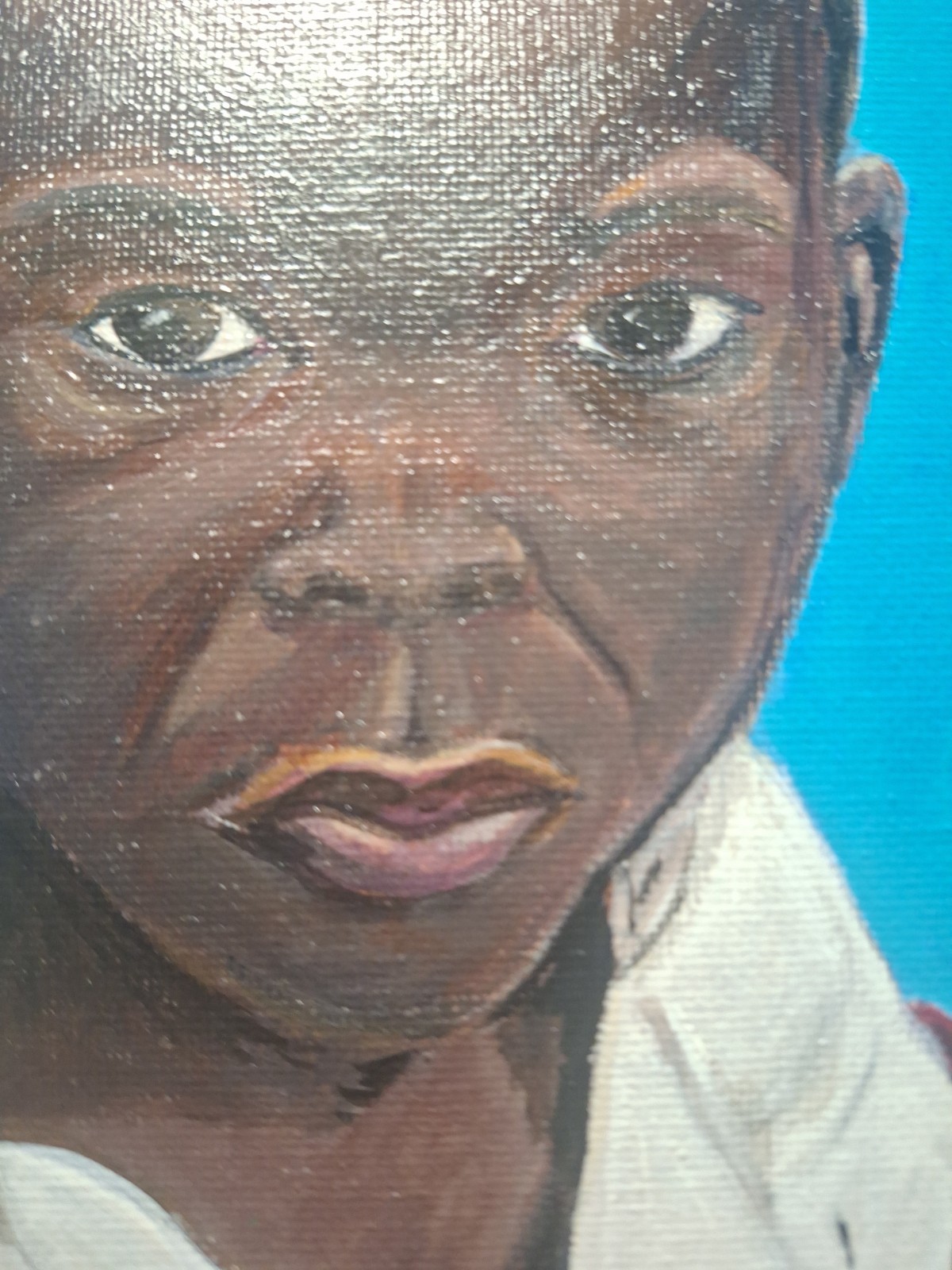 Original Hand Painted Acrylic 8×8 Portrait Panel Vibrant Home Decor Signed