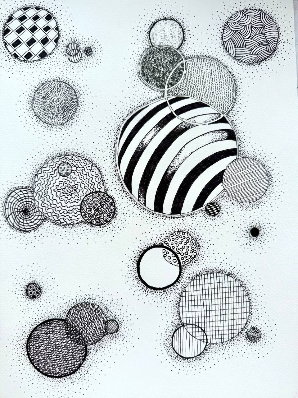 Painting by the Ukrainian artist Kostyuk-Shostka «Spheres of Life» graphic