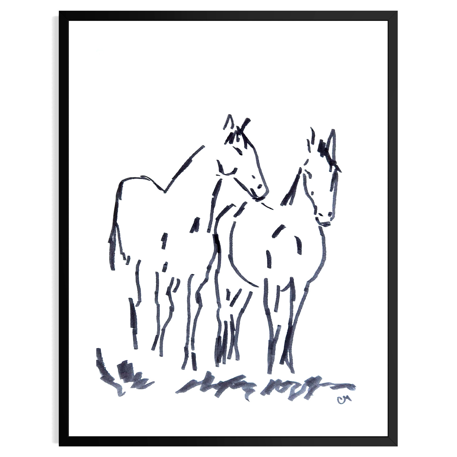 Original Abstract Horse Art Expressionism 9X12 Modern Handmade Signed