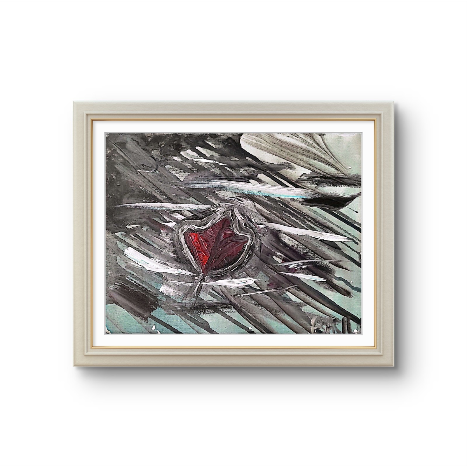 Leaf Adrift Abstract Expressionist Original Painting Canvas 11×14
