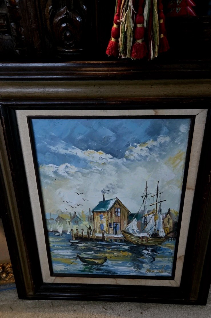 Signed Bernet? Original Oil Painting 23.5X19.5″ Including Frame Art Is 16X11″