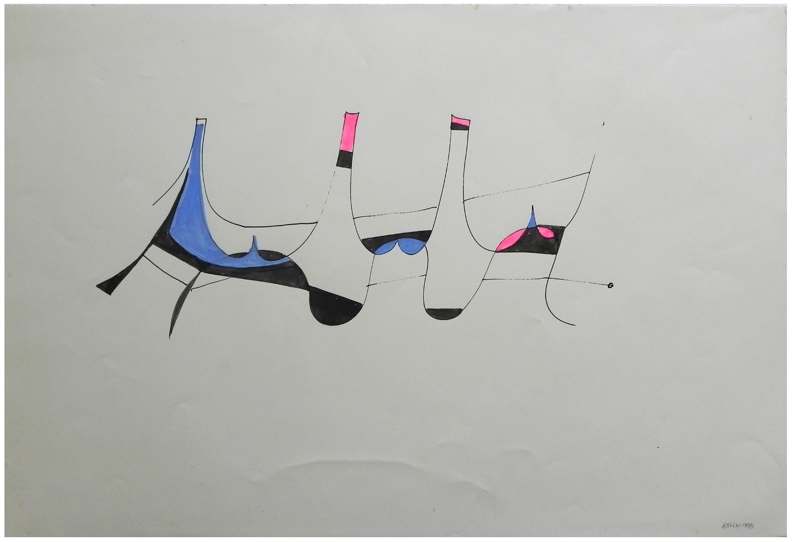 Sacha Kolin: Abstract Composition 1975/American Austrian French Jewish Modernism