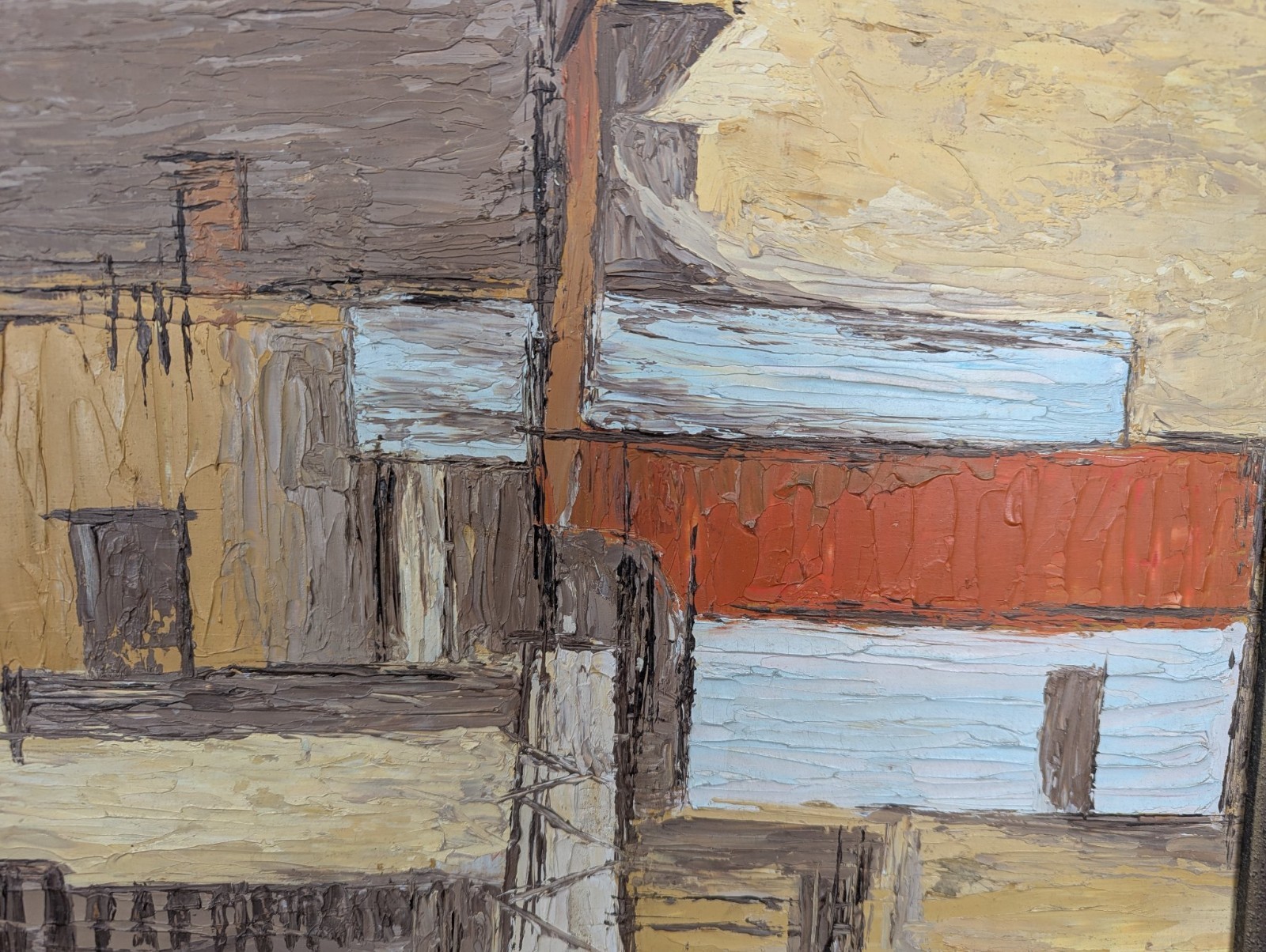 Lorraine Pugmire Original Oil Painting 1964 Mid-Century Modern Abstract Artboard