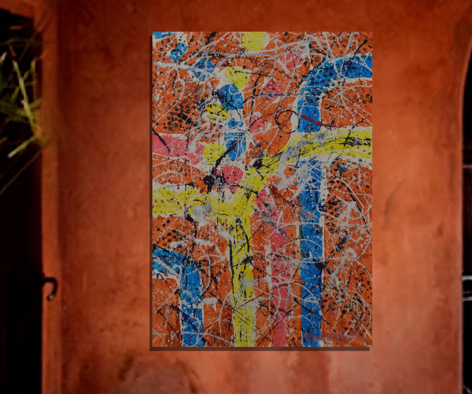 64”X44” Mark Little original canvas ￼painting OOAC Acrylic,Abstract, Action XL