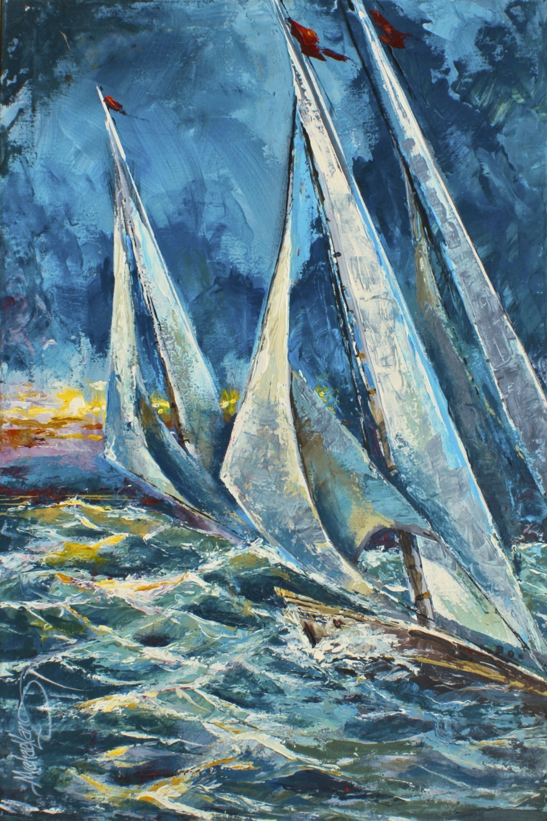 sailboat lake ocean beach nautical boats waves original mix lang windy sunset