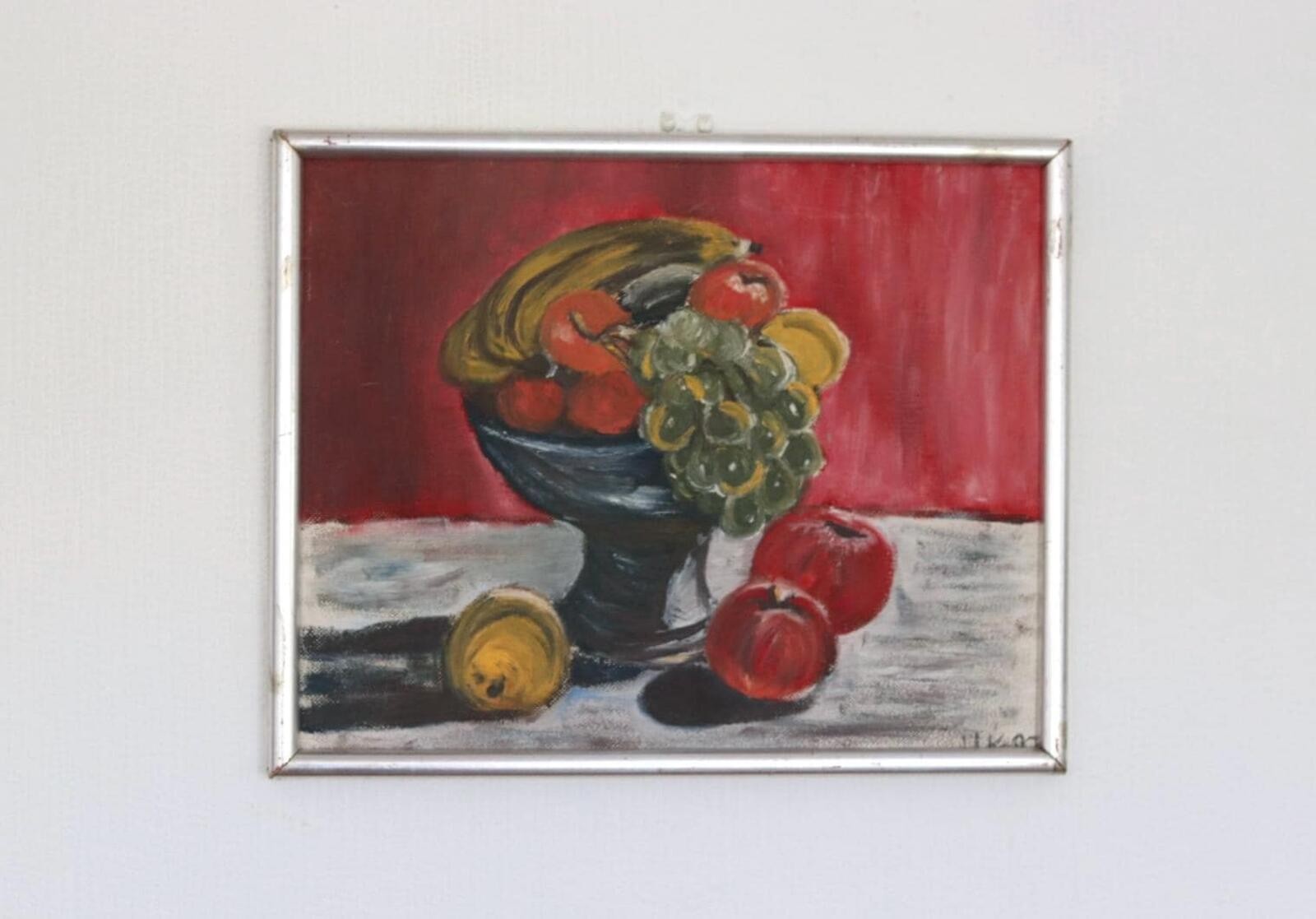 Original Mid Century Swedish Oil on Panel –“Fruits” – 42 × 34 cm (16.5″ × 13.4″)