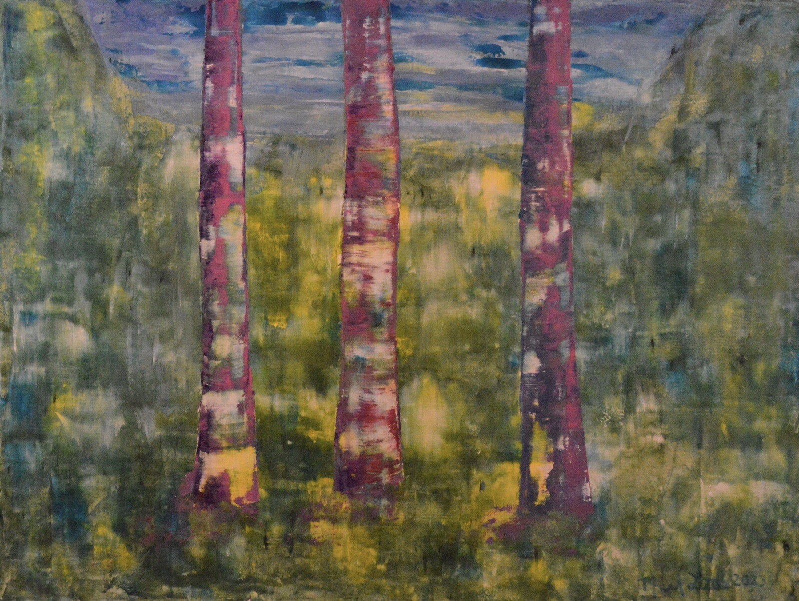 Mark Little original￼ canvas￼￼￼ Painting 81” X 62” XL (6ft. 9in)Abstract Landsca