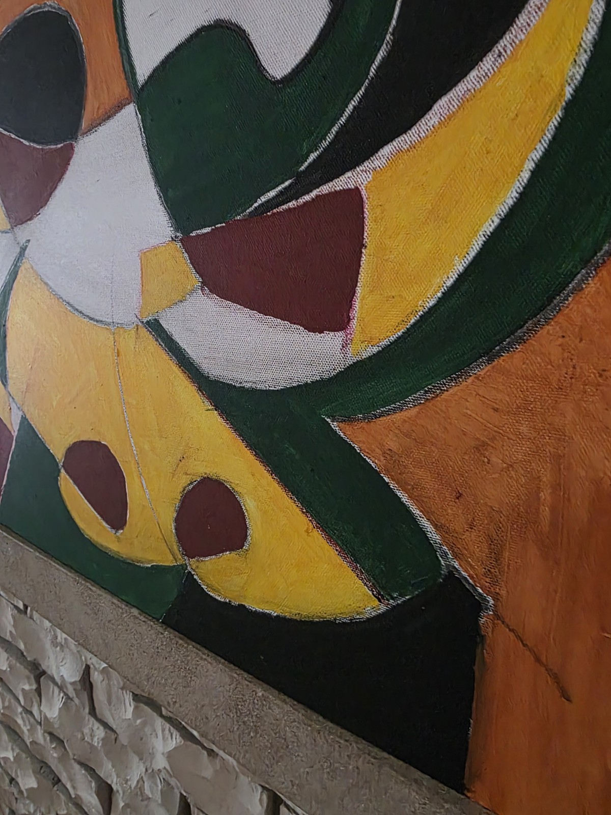 Abstract Expressionist Painting Mid Century Modern Style, Modernist Signed.