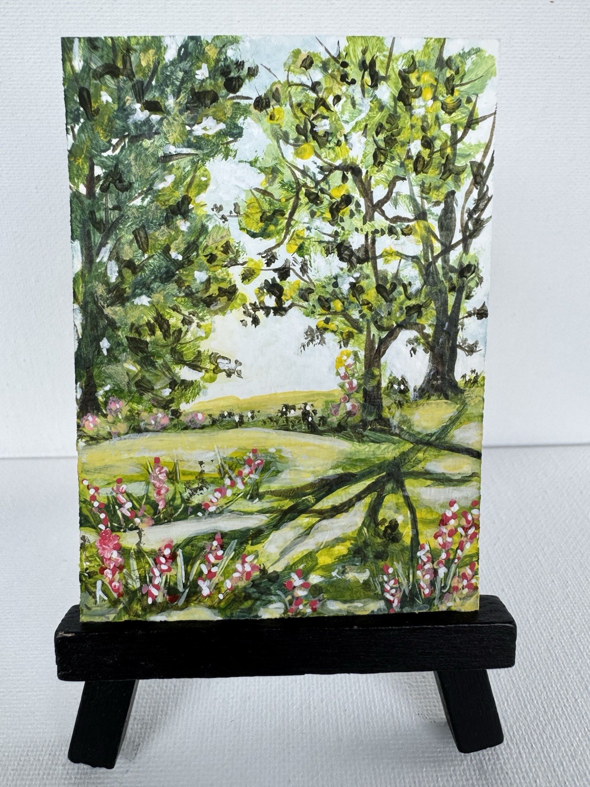 ACEO Original Landscape Summer Morning 2.5 x 3.5 Miniature Painting