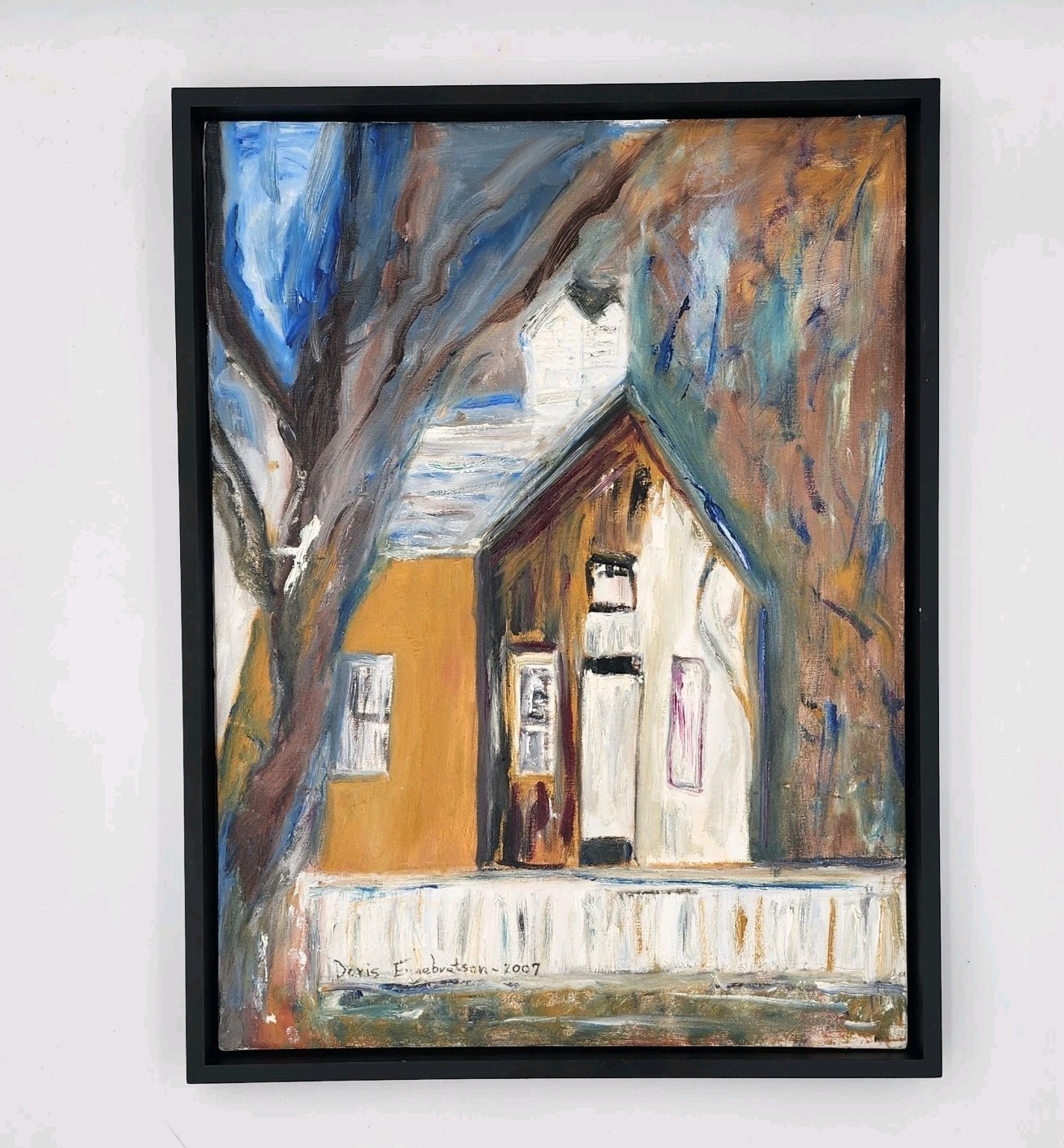 Doris Ingrid Engebretson Original Oil Painting Signed 2007 Expressionist House