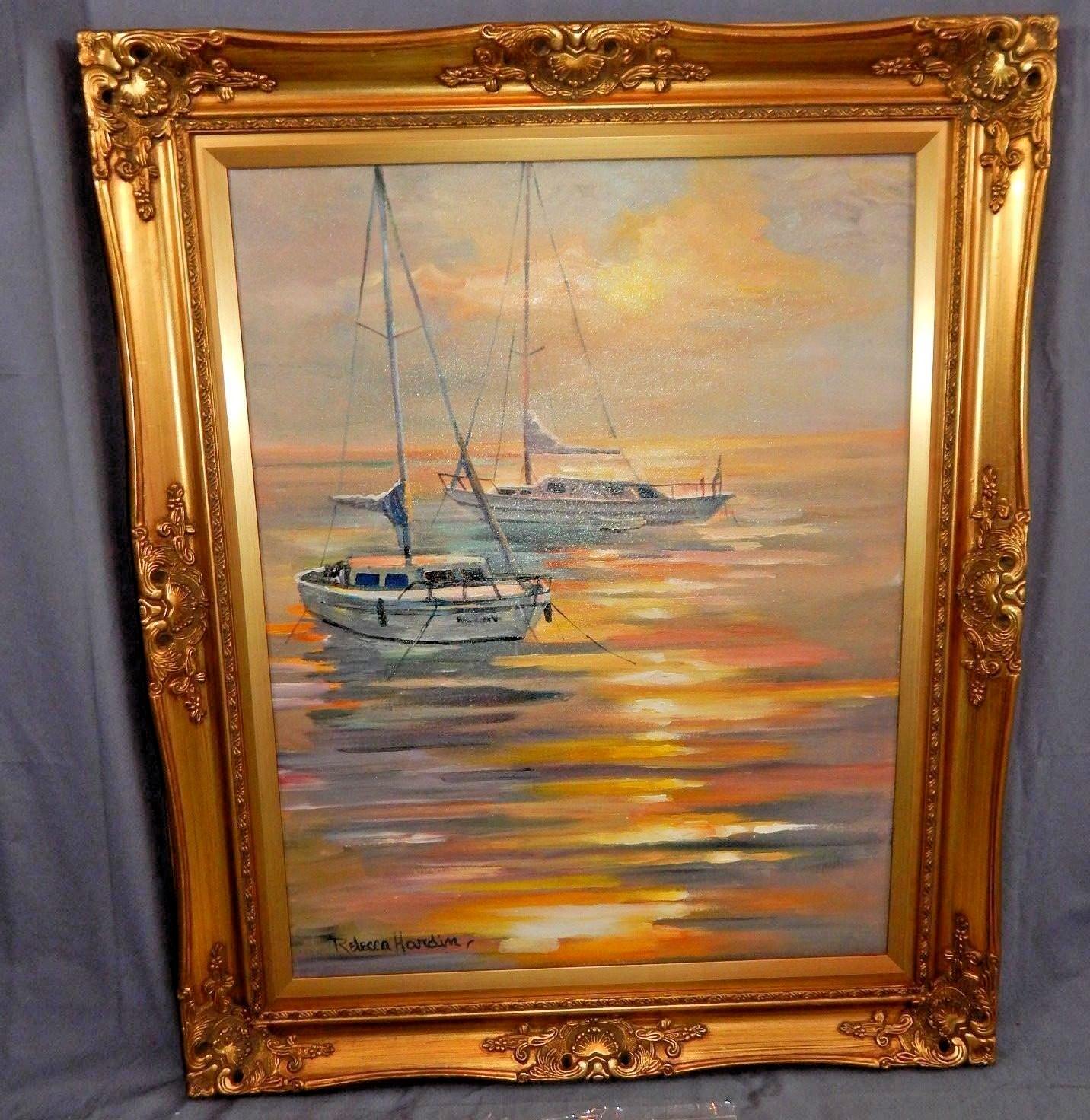 Rebecca Hardin «DAY’S END» ORIGINAL OIL Painting on Canvas FRAMED With COA