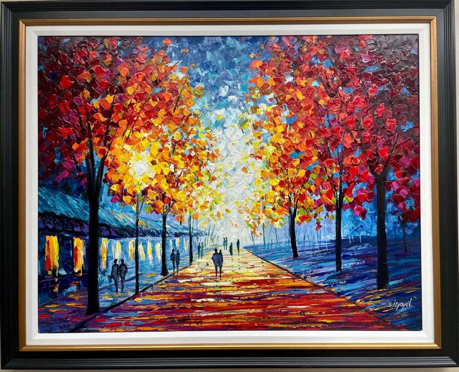 Slava Ilyayev «Evening Stroll» Hand Signed Limited Edition Serigraph on Canvas