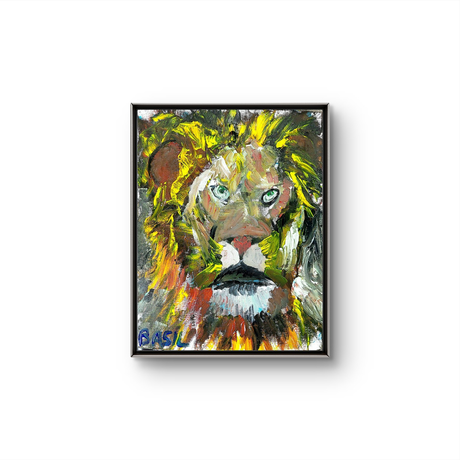 Lion Original Expressionism Acrylic Abstract Canvas Board 11×14