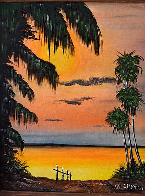 Florida Highwaymen Style – Original painting – » Sunset Cove «