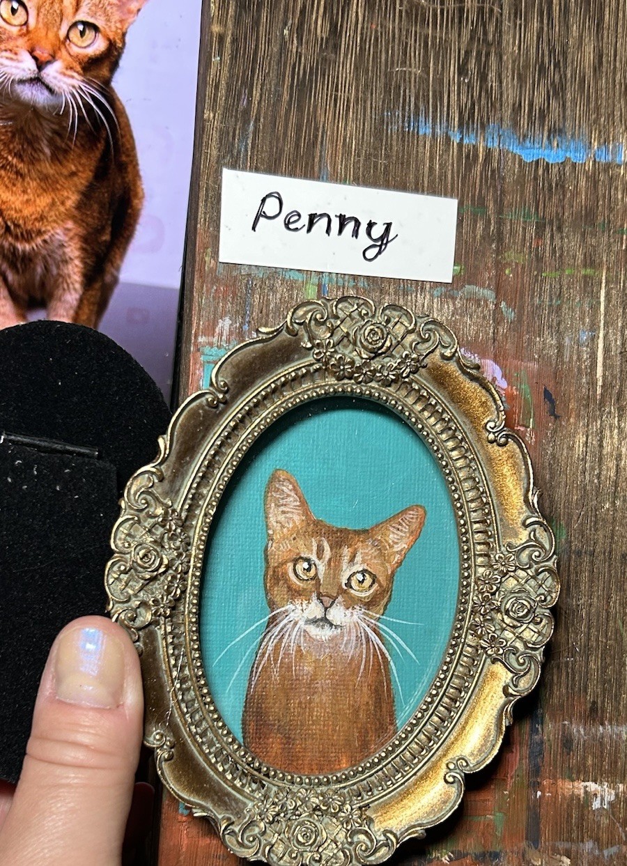 Custom Original Pet Portrait Cat Dog in 3”x 4″ Memorial Painting Process Videos