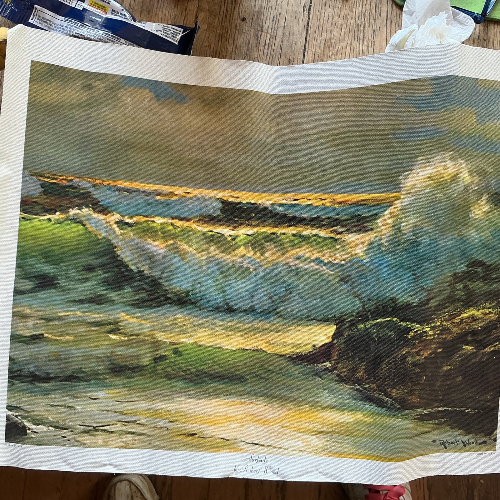 Robert Woods Canvas Ocean Un Framed Artwork.. Medium Size