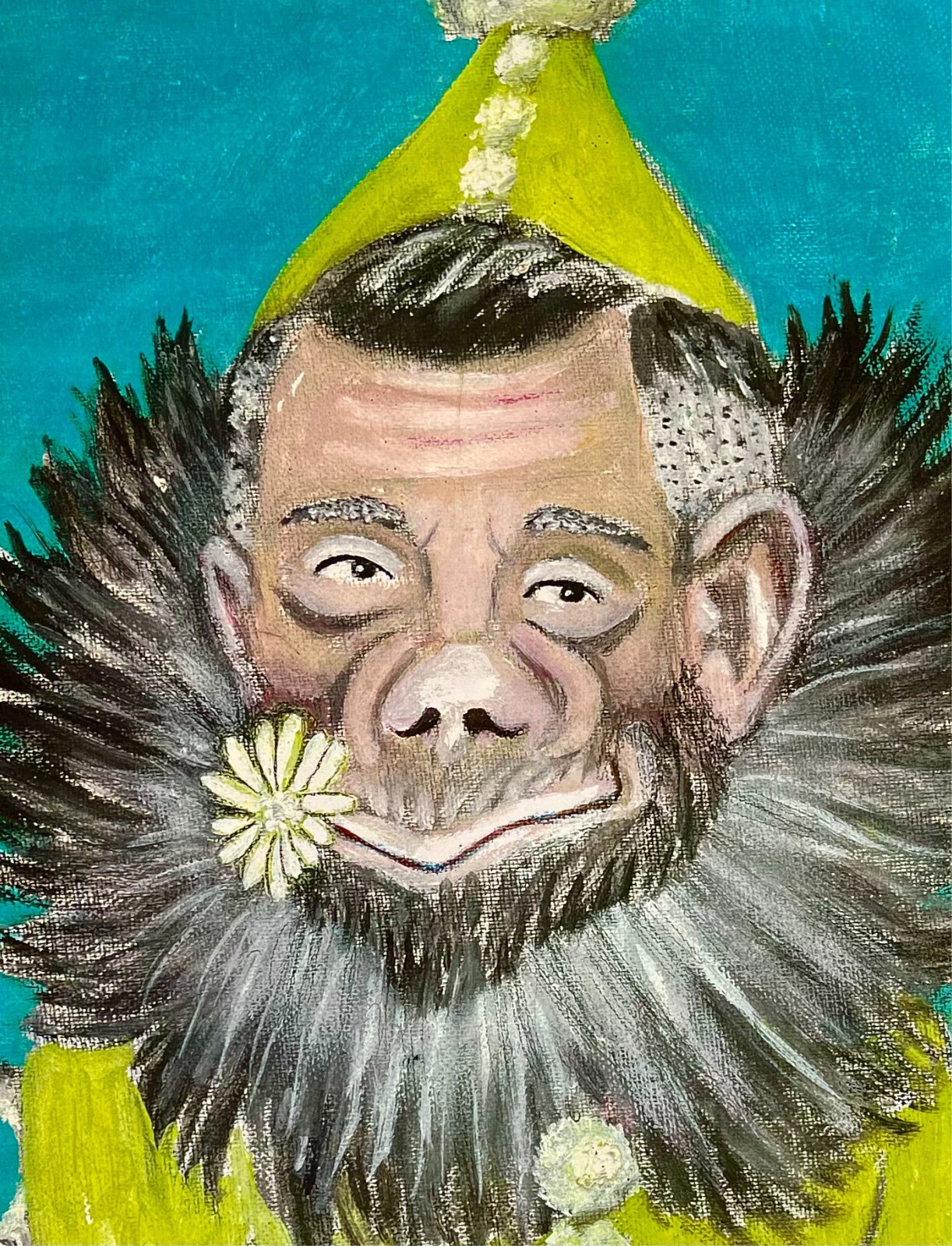 «JOHNNY CARSON as a MONKEY» L.A. Outsider Artist LEMOINE REDMOND Photocopy PRINT