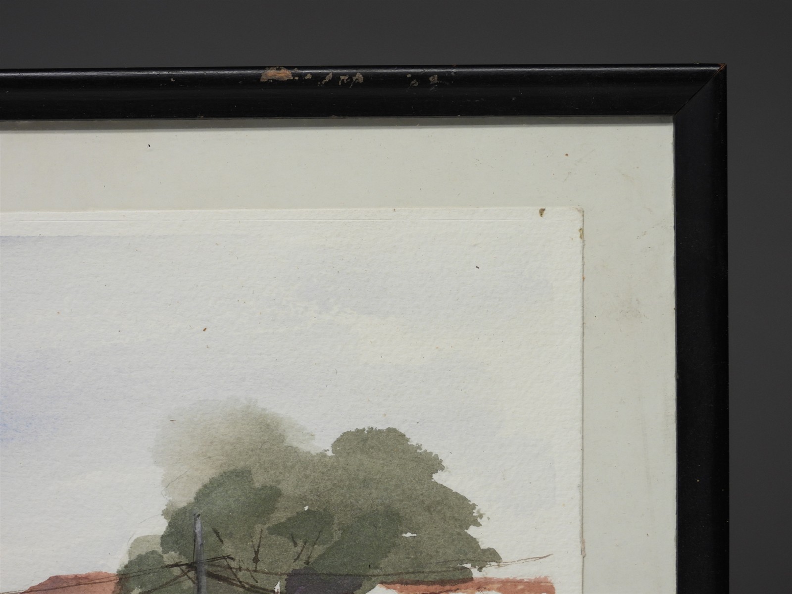 Mid 20thC. Ruth Forbes Urban Town Street Scene Landscape WC Painting