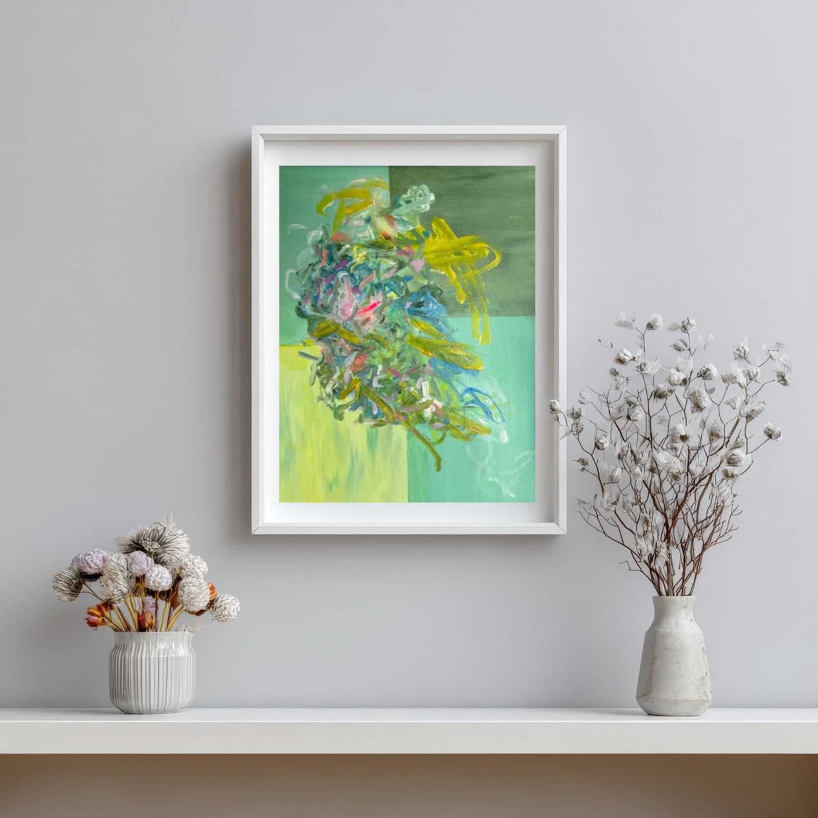 Abstract Painting Original Matted 11 x 14 Acrylic Colorful Modern Art Jimarieart