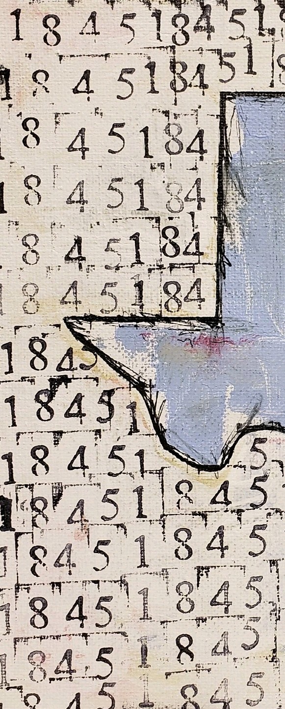 Original Abstract Modern Minimal Painting By K.A.Davis » Texas 1845 «