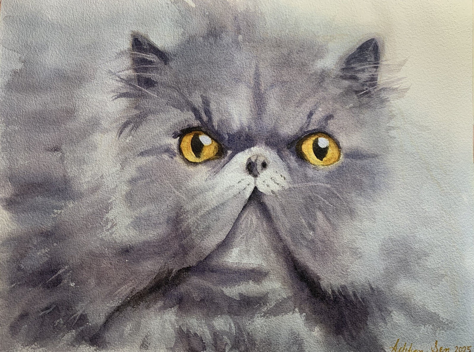 Custom pet portrait commission original watercolor painting sympathy gift art