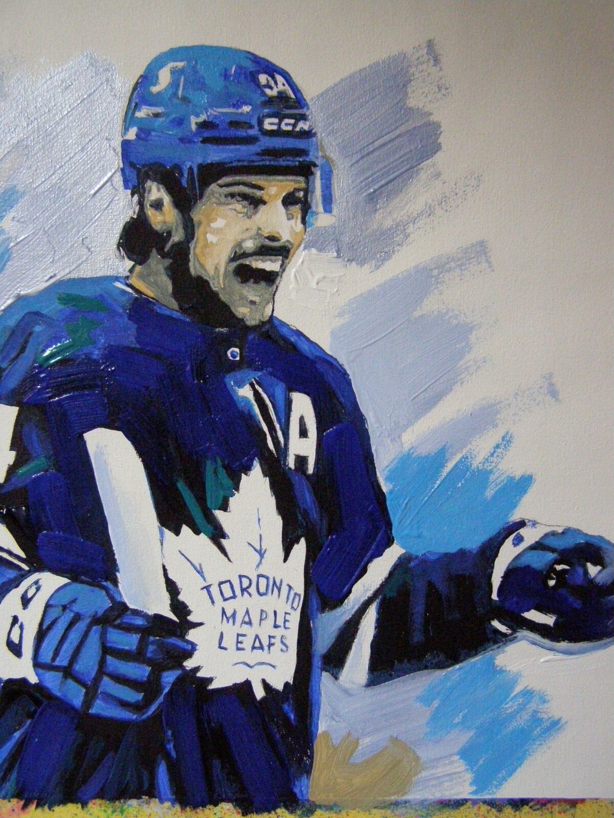 Auston Matthews NHL Maple Leafs Original Acrylic Oil Painting Art By Artist