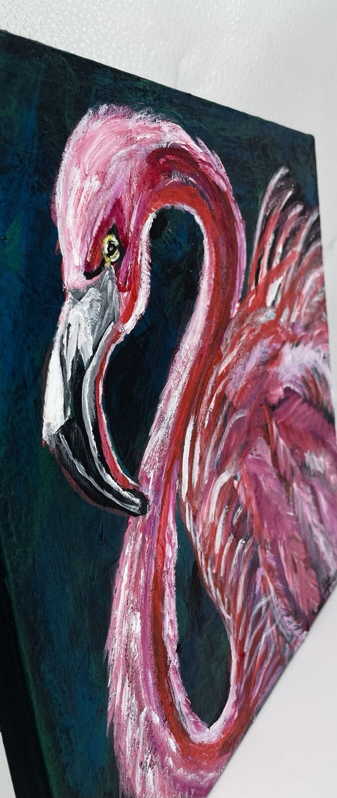Flamenco Fire Flamingo Painting Original Acrylic Art Modern Coastal Home Decor