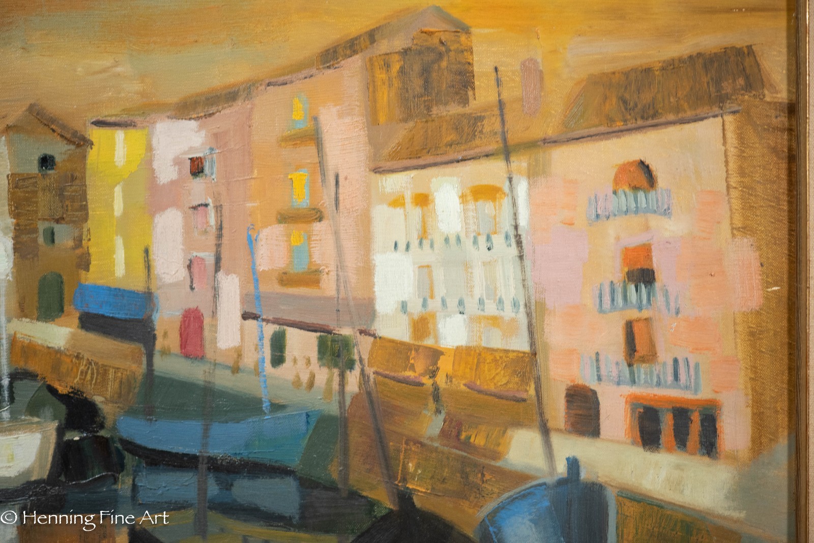 Georges Lambert Impressionist Oil Painting Sete Southern France Sunset 24×30″