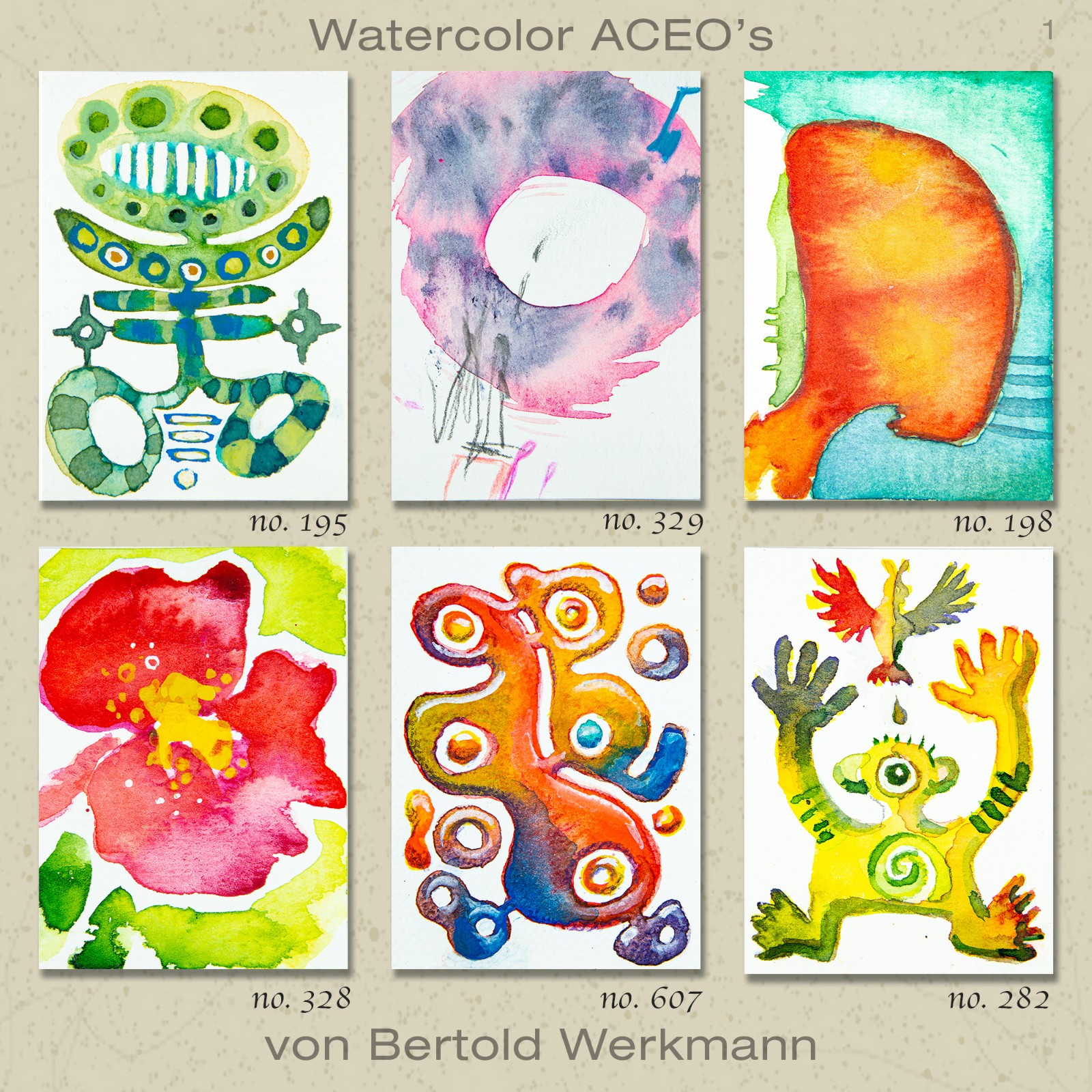Original painting ACEO miniature OOAK modern art unique trend abstract No. 774