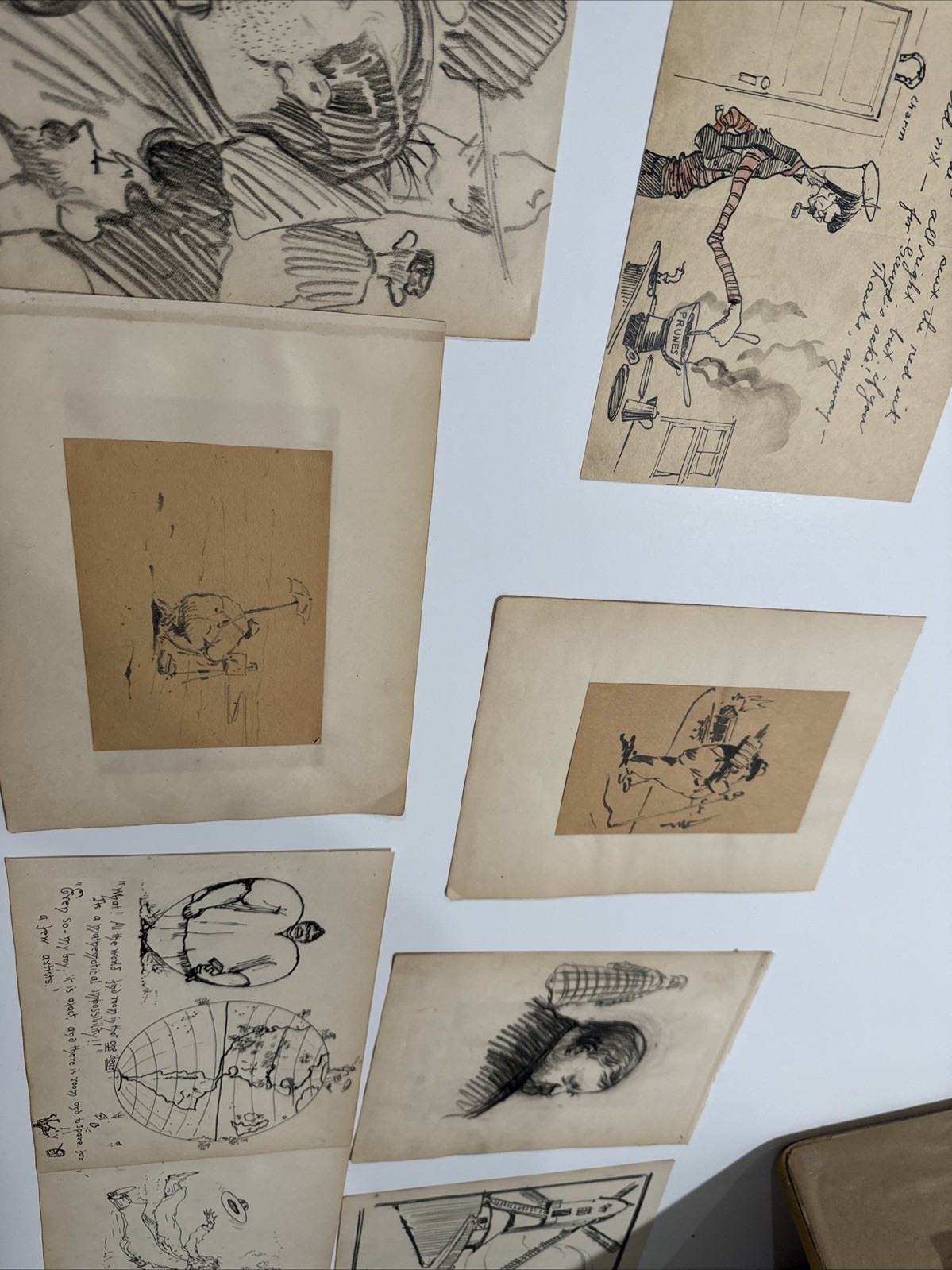 Antique Artist Portrait Drawing UNIDENTIFIED 1908 Famous California Party Rare
