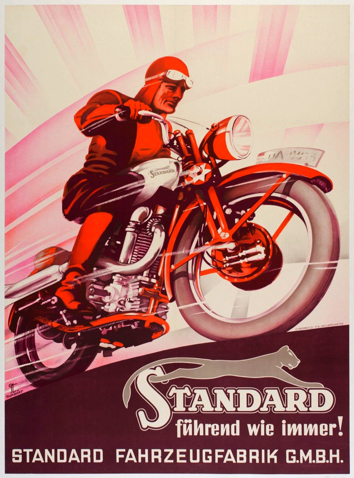 A1 Print poster motor bike racing vintage cafe racers standard painting