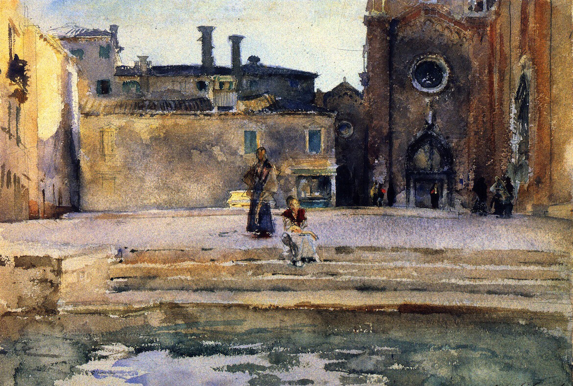 Oil painting impression cityscape Campo-di-Frari-Venice-John-Singer-Sargent-art